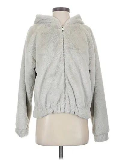 Pre-owned Double Zero Faux Fur Jacket In Gray