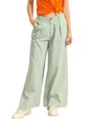 Double Zero High Waist Basic Wide Leg Pants In Mint In Green