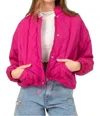 Double Zero Hyfve Hottest Pink Magenta Quilted Boxy Puffer Jacket In Pink