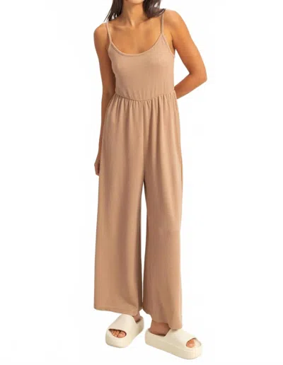 Double Zero Jumpsuit In Taupe In Nude