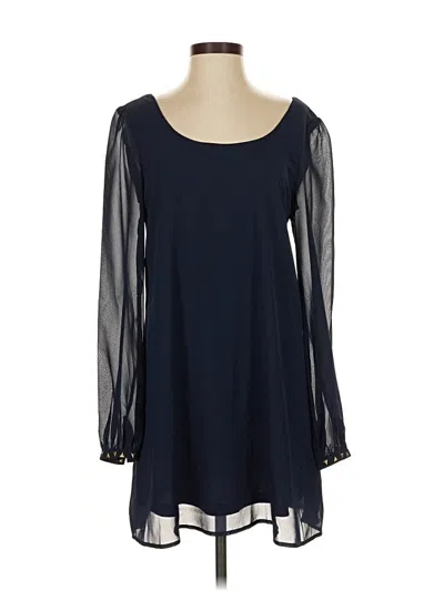 Pre-owned Double Zero Long Sleeve Blouse In Blue