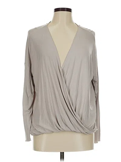 Pre-owned Double Zero Long Sleeve Blouse In Gray