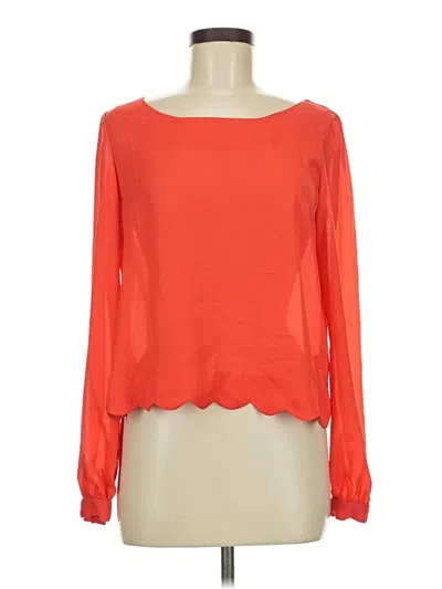 Pre-owned Double Zero Long Sleeve Blouse In Orange