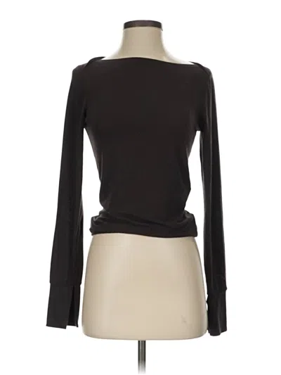 Pre-owned Double Zero Long Sleeve Top Black Boatneck Tops