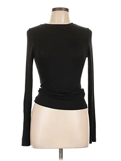 Pre-owned Double Zero Long Sleeve Top Black Boatneck Tops