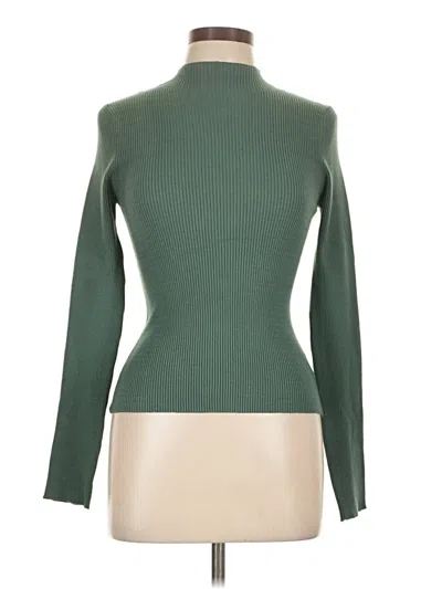 Pre-owned Double Zero Long Sleeve Top Green Turtleneck Tops