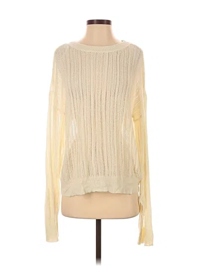 Pre-owned Double Zero Long Sleeve Top Ivory Boatneck Tops