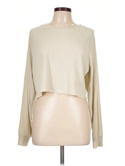 Pre-owned Double Zero Long Sleeve Top Tan Boatneck Tops
