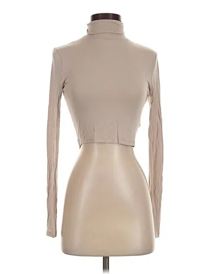 Pre-owned Double Zero Long Sleeve Turtleneck In Tan