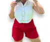 Double Zero Mid-length Bombshell Shorts In Cherry In Red