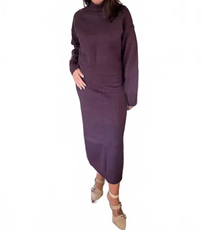 Double Zero Perfection Sweater And Skirt Set In Purple