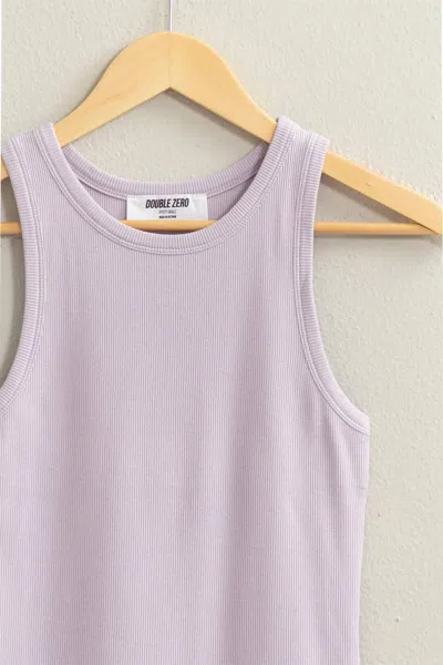 Double Zero Ribbed Tank Top In Lavender In Purple