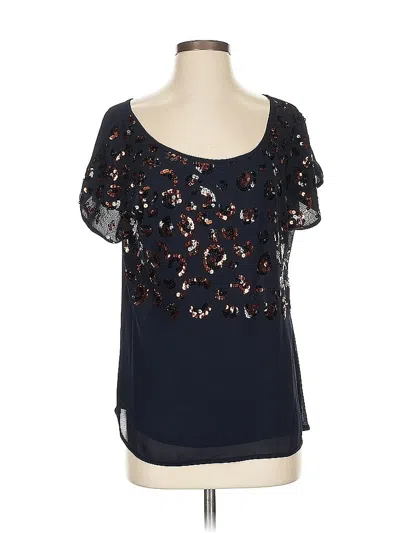 Pre-owned Double Zero Short Sleeve Blouse In Black