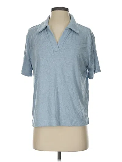 Pre-owned Double Zero Short Sleeve Blouse In Blue