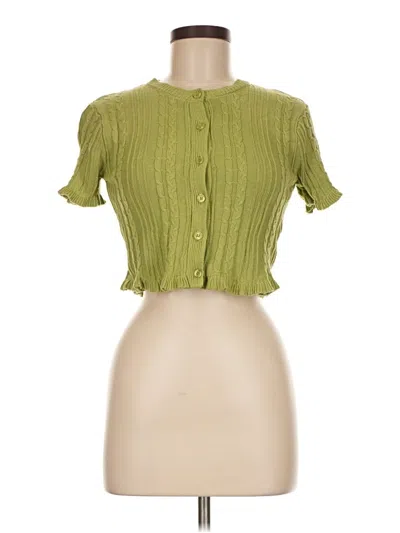 Pre-owned Double Zero Short Sleeve Blouse In Green