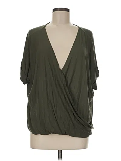 Pre-owned Double Zero Short Sleeve Blouse In Green