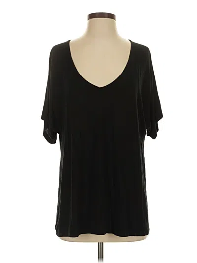 Pre-owned Double Zero Short Sleeve Top Black Scoop Neck Tops
