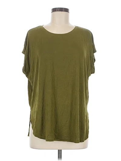 Pre-owned Double Zero Short Sleeve Top Green Scoop Neck Tops