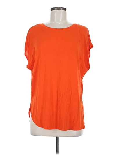 Pre-owned Double Zero Short Sleeve Top Orange Scoop Neck Tops