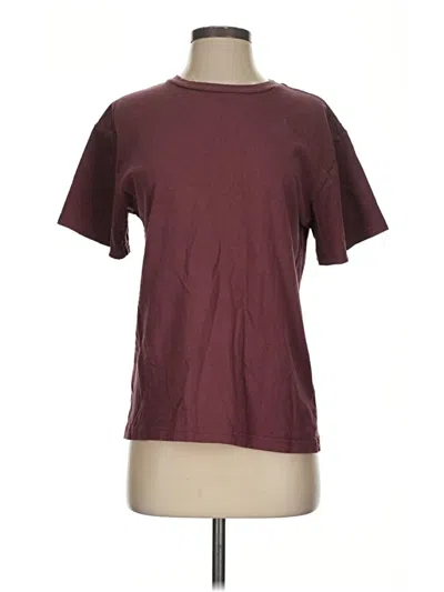 Pre-owned Double Zero Short Sleeve T-shirt In Burgundy