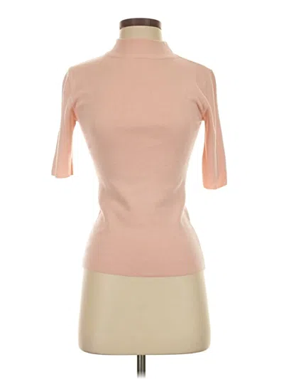 Pre-owned Double Zero Short Sleeve Turtleneck In Tan