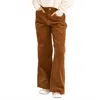 Double Zero Simply Beautiful Corduroy High Rise Wide Leg Pants In Pale Brown In Brown