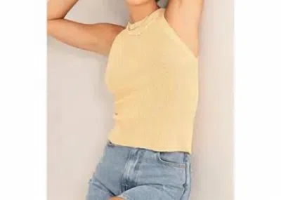 Double Zero Sleeveless Halter Top In Caffe Latte In Yellow