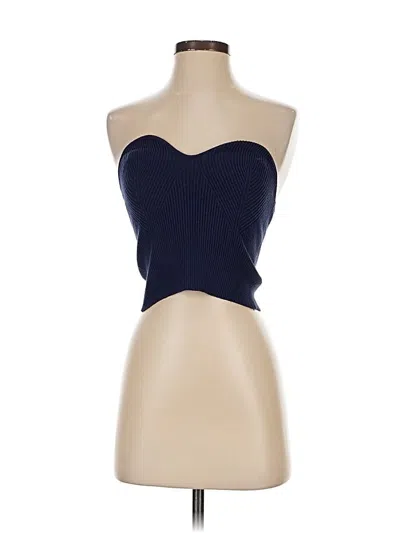 Pre-owned Double Zero Sleeveless Top Blue Strapless Neckline Tops