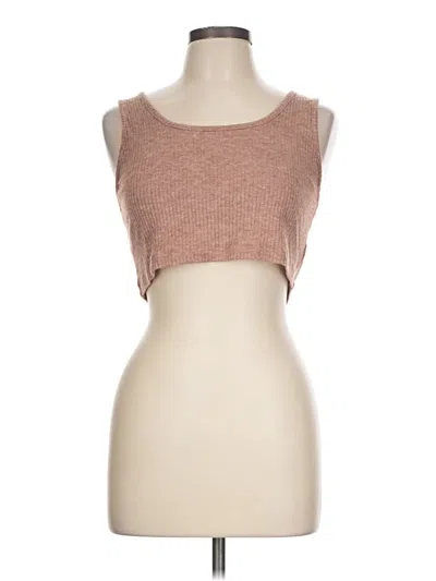 Pre-owned Double Zero Sleeveless Top Brown Strapless Neckline Tops