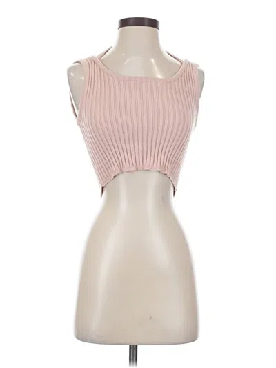 Pre-owned Double Zero Sleeveless Top Pink Halter Neckline Tops