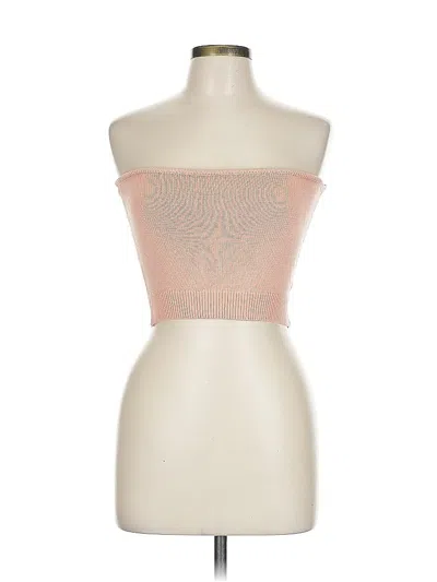 Pre-owned Double Zero Sleeveless Top Pink Strapless Neckline Tops