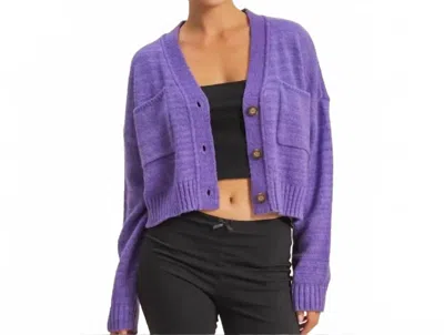 Double Zero Soft Solid Cardigan In Purple