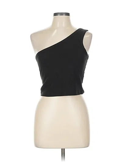 Pre-owned Double Zero Tank Top Black One Shoulder Neckline Tops