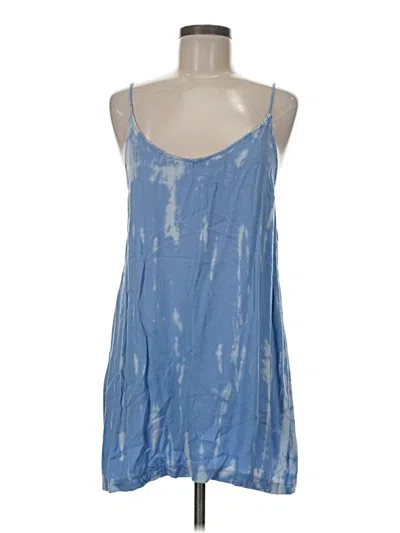 Pre-owned Double Zero Tank Top Blue Halter Neckline Tops