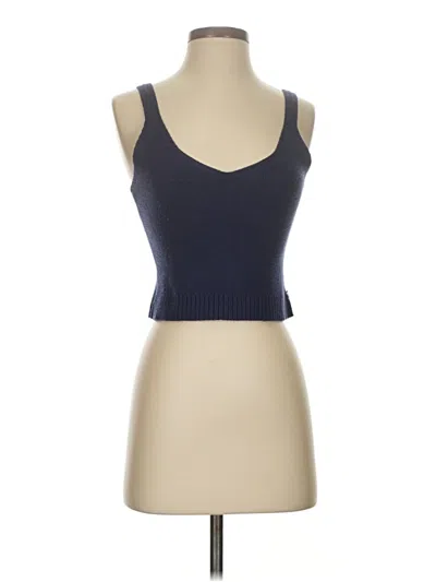 Pre-owned Double Zero Tank Top Blue Strapless Neckline Tops