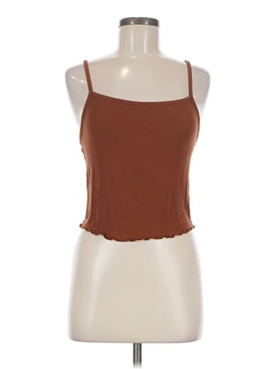 Pre-owned Double Zero Tank Top Brown Halter Neckline Tops