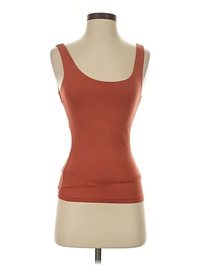 Pre-owned Double Zero Tank Top Orange Strapless Neckline Tops