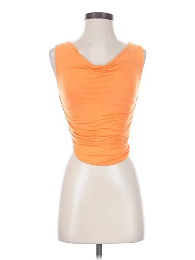 Pre-owned Double Zero Tank Top Orange Strapless Neckline Tops