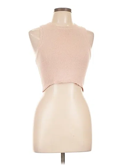 Pre-owned Double Zero Tank Top Tan Strapless Neckline Tops In Brown