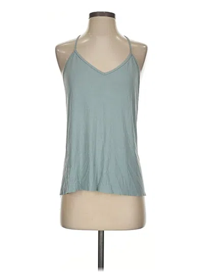 Pre-owned Double Zero Tank Top Teal Halter Neckline Tops