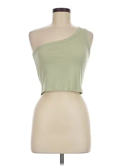 Pre-owned Double Zero Tube Top Green One Shoulder Neckline Tops