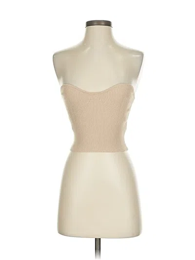 Pre-owned Double Zero Tube Top Tan Strapless Neckline Tops In Brown