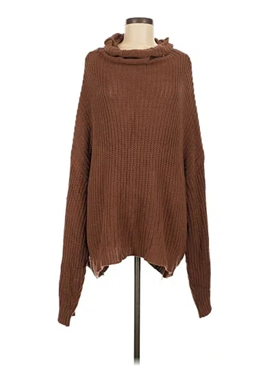 Pre-owned Double Zero Turtleneck Sweater In Brown