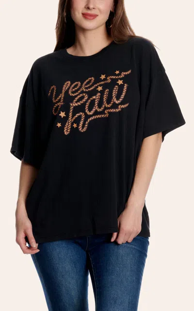 Double Zero Women's Black Yee Haw Graphic T-shirt