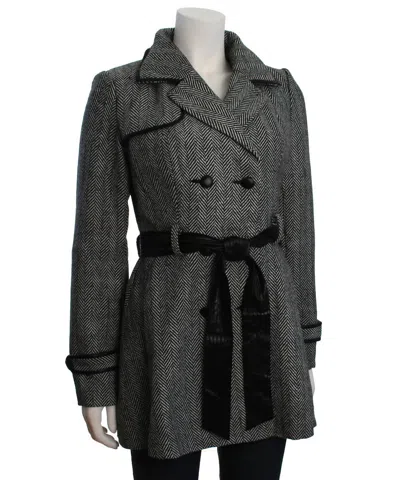 Double Zero Women's Double Breasted A-line Coat In Black