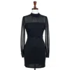Double Zero Women's Sheer Lace Dress In Black In Black