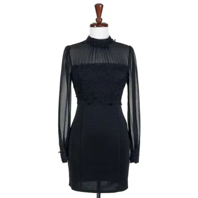 Double Zero Women's Sheer Lace Dress In Black
