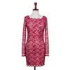 Double Zero Women's Sheer Lace Dress In Wine In Pink