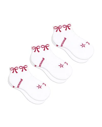 Doublesoul 3 Pack Holly Quarter Socks In White/grey/blue In Multi