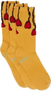 Doublesoul Three-pack Yellow Gaetano Pesce Socks In Yellow